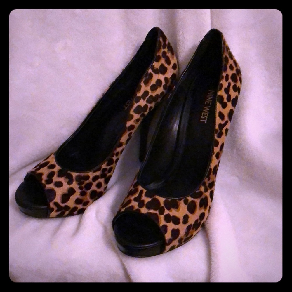 Animal Print Open-toe Heels